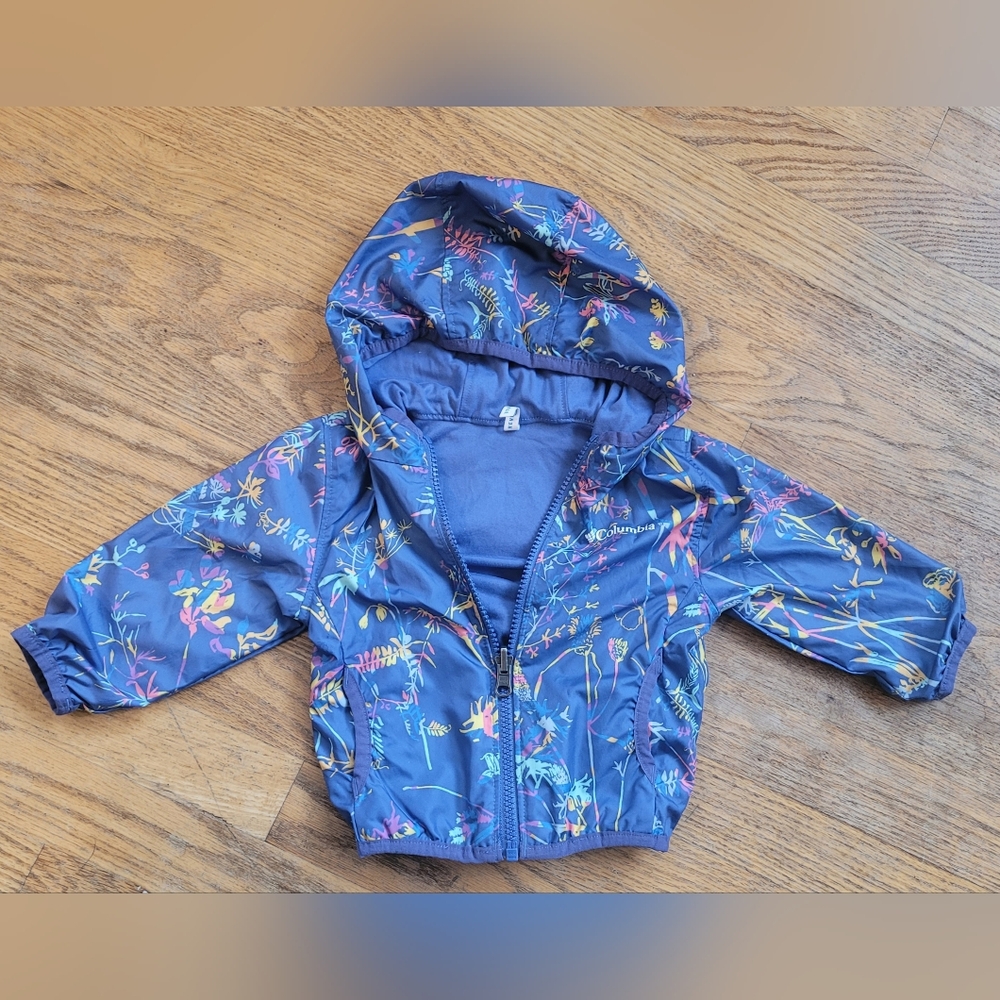 Columbia Reversible Jacket, Lightweight, purple, floral, 6-12 months